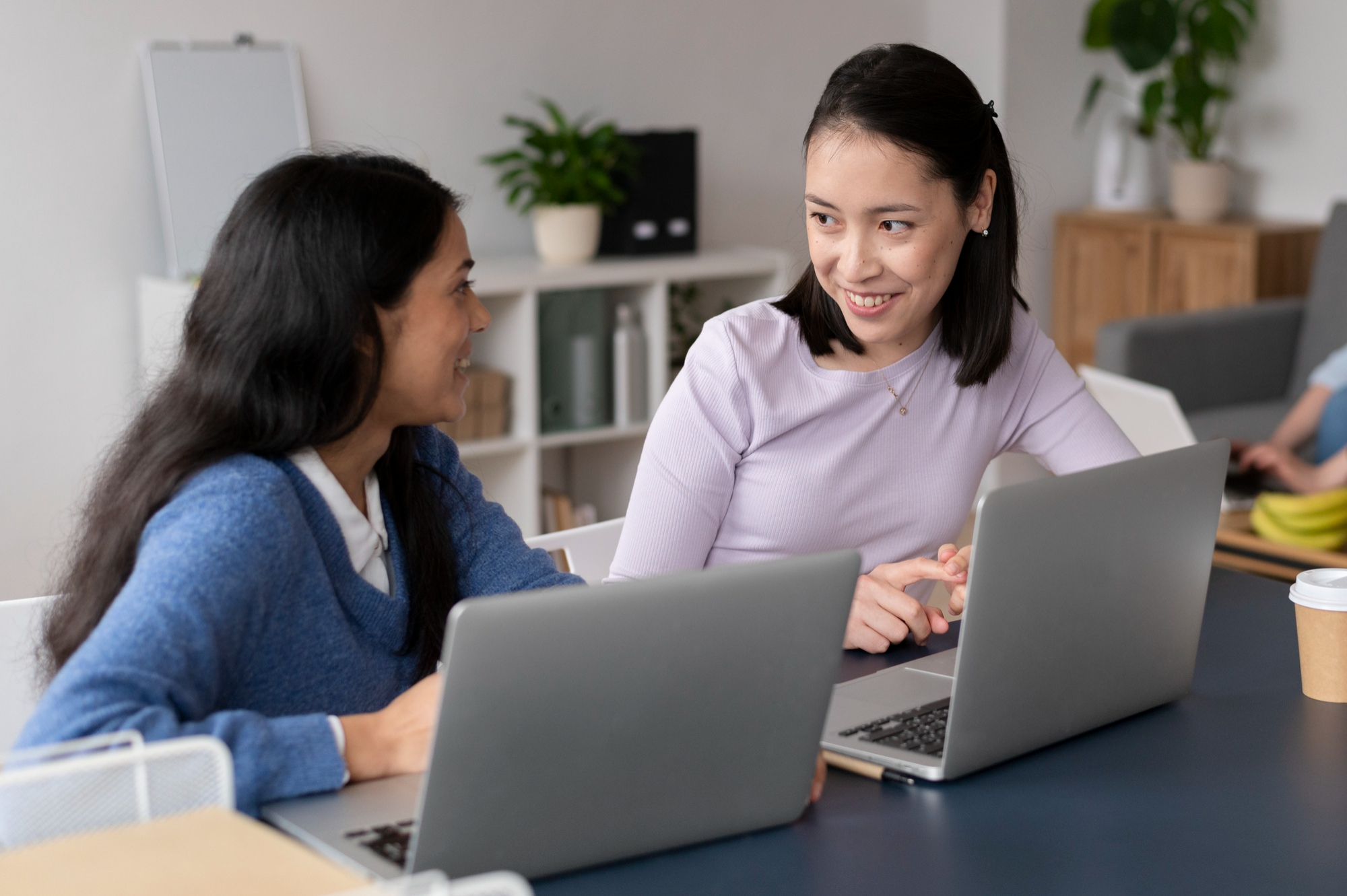 People practicing social integration in workspace